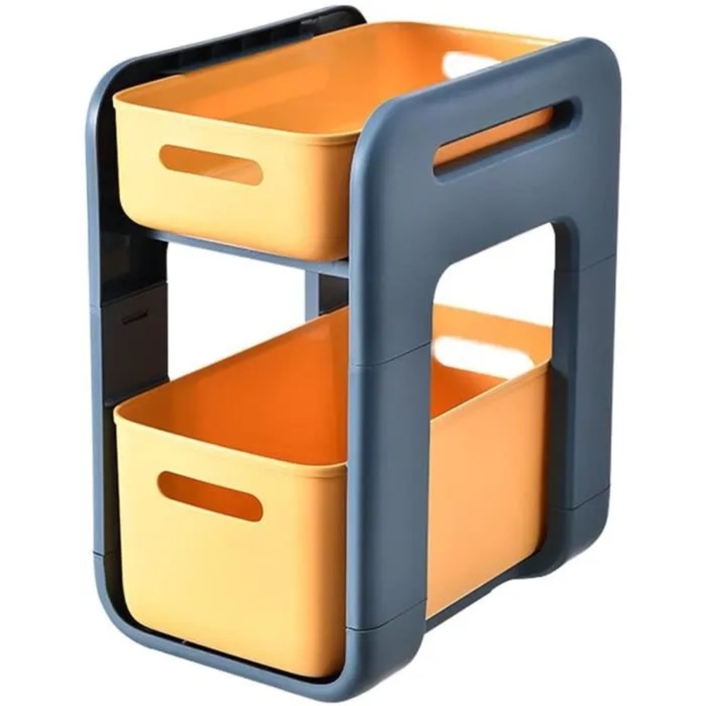 Two-Tier Gray and Orange Storage Organizer